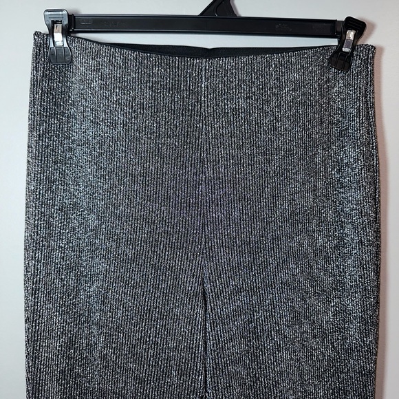 Old Navy High Rise Sparkle Knit Flare Pants Silver Black Size M - Picture 7 of 12